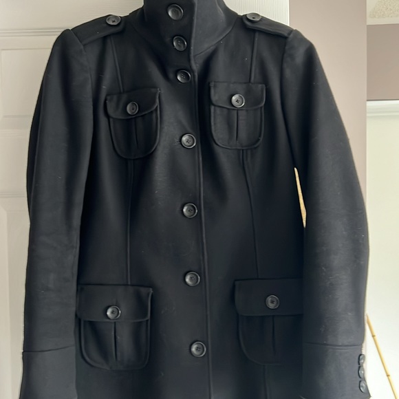 Military black wool dress coat by The Gap. Excellent condition fully lined. - Picture 2 of 11